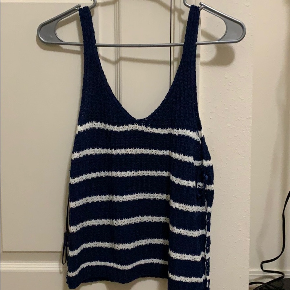 Blue and white tank size Large